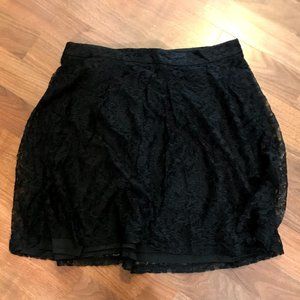 Express Black Lace Mini Skirt